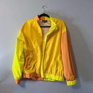 Retro Yellow + Orange Colorblock Windbreaker